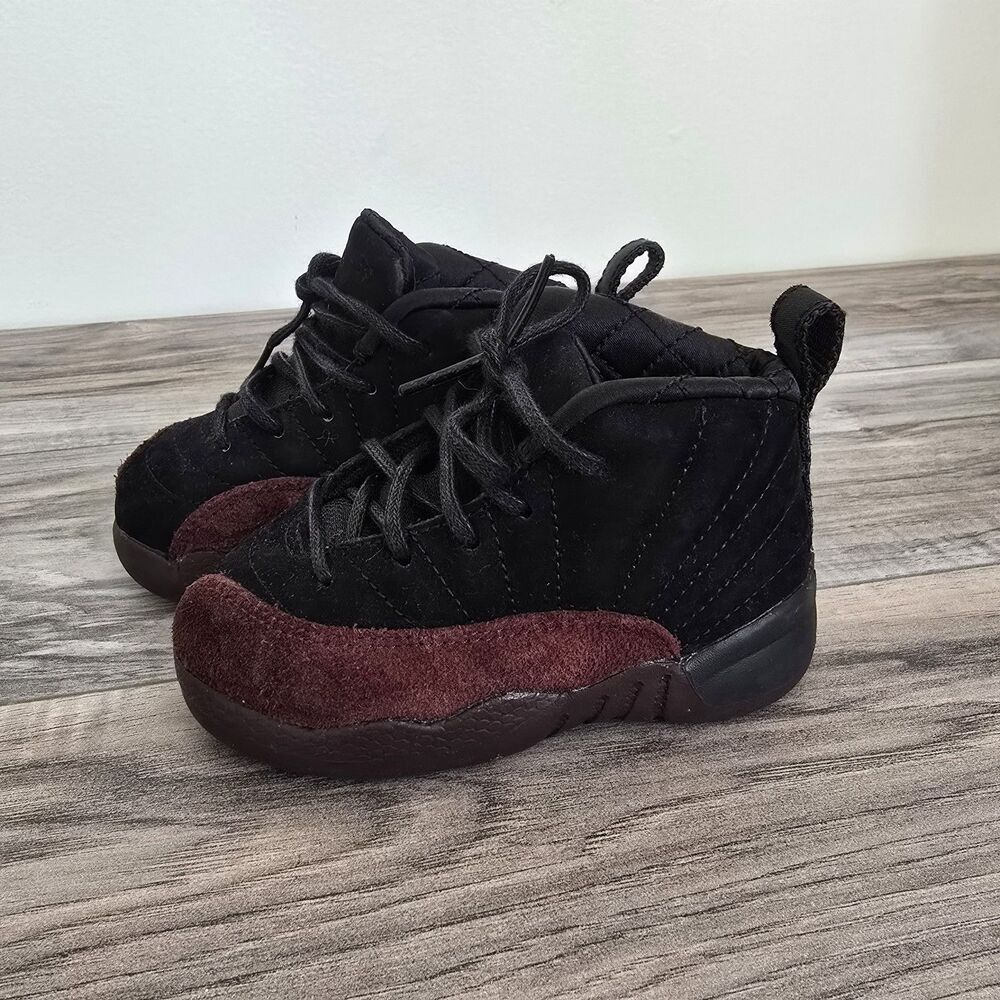 Nike Air Jordan 12 Retro A Ma Maniere Black Burgundy FB2687-001 Toddler 6C